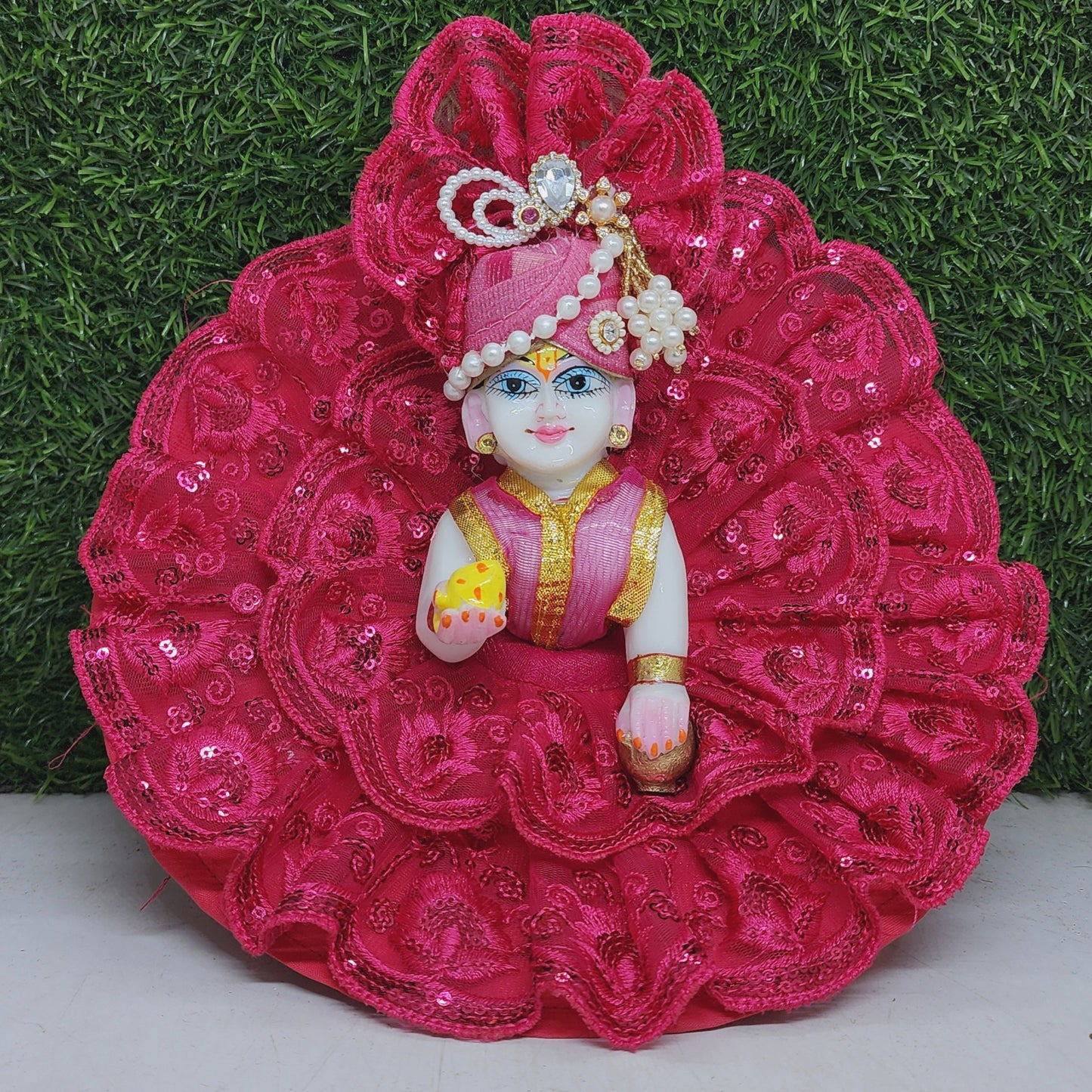 Beautiful rani dress for laddu gopal ji