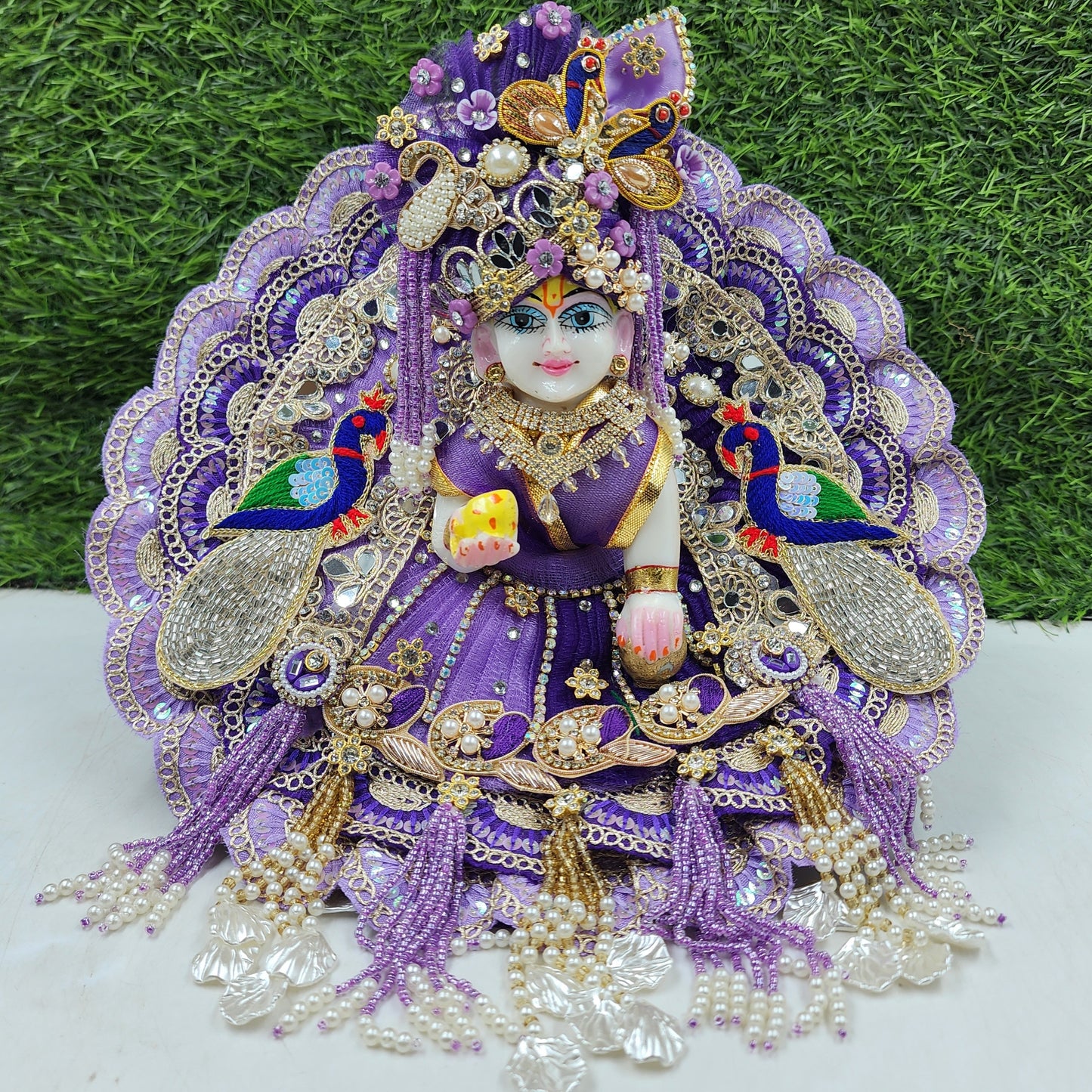 Janmashtami Special Lavender purple heavy dress for laddu gopal ji