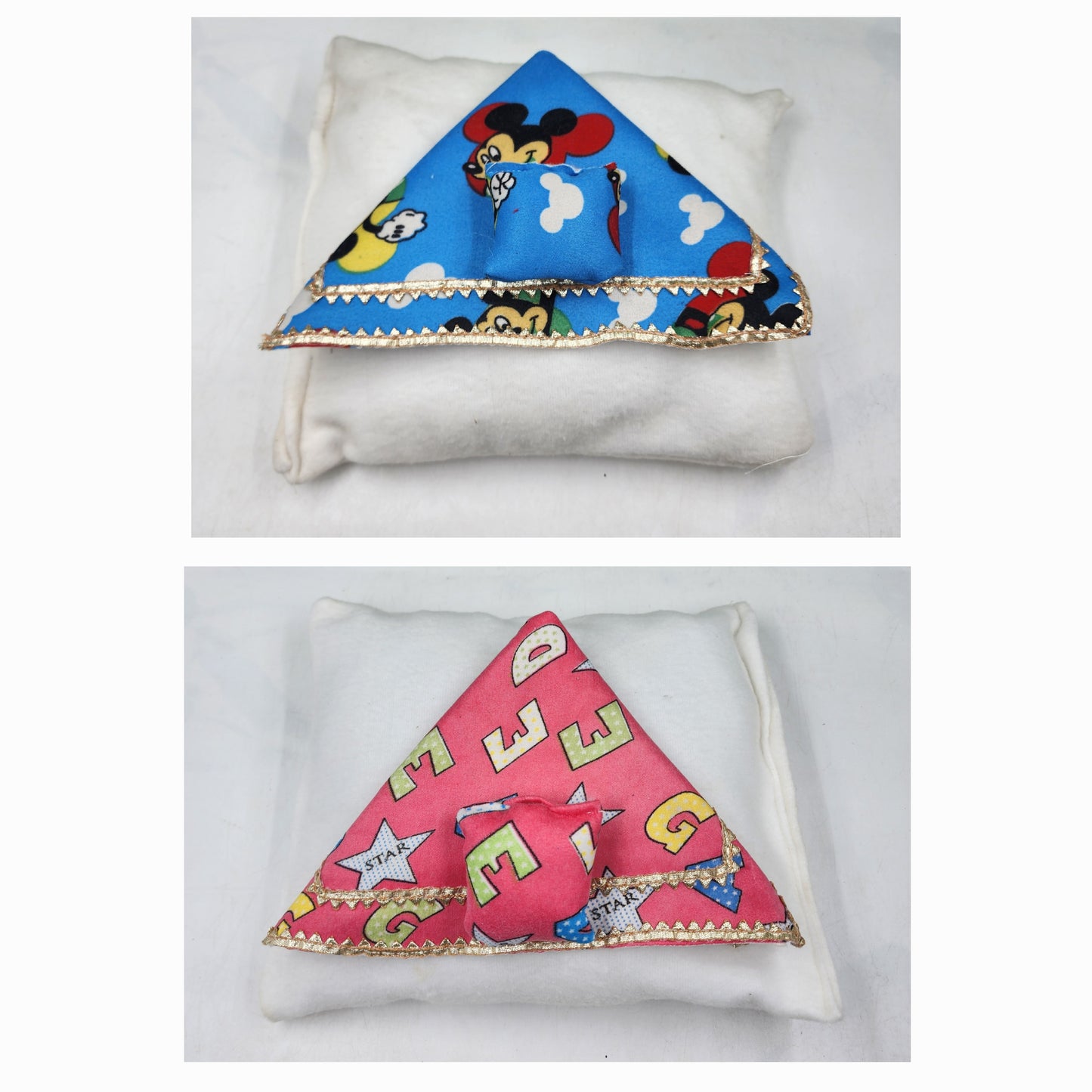 Premium winter bister with gota lace.for laddu gopal jii pack of 2 size [0-6] Random colours and prints