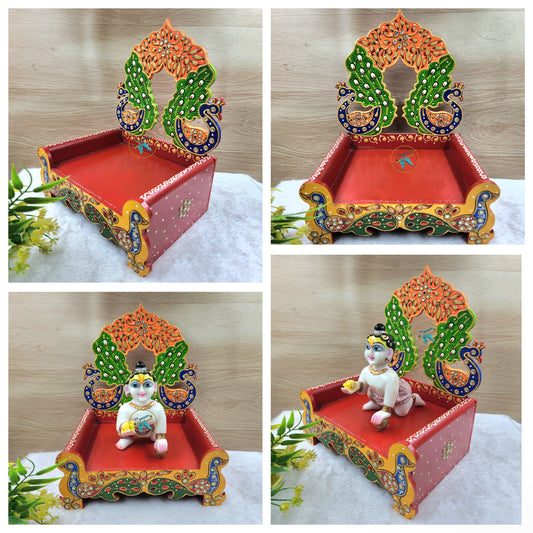 fancy singhasan for laddu gopal ji , wooden material for janmashtami Special.