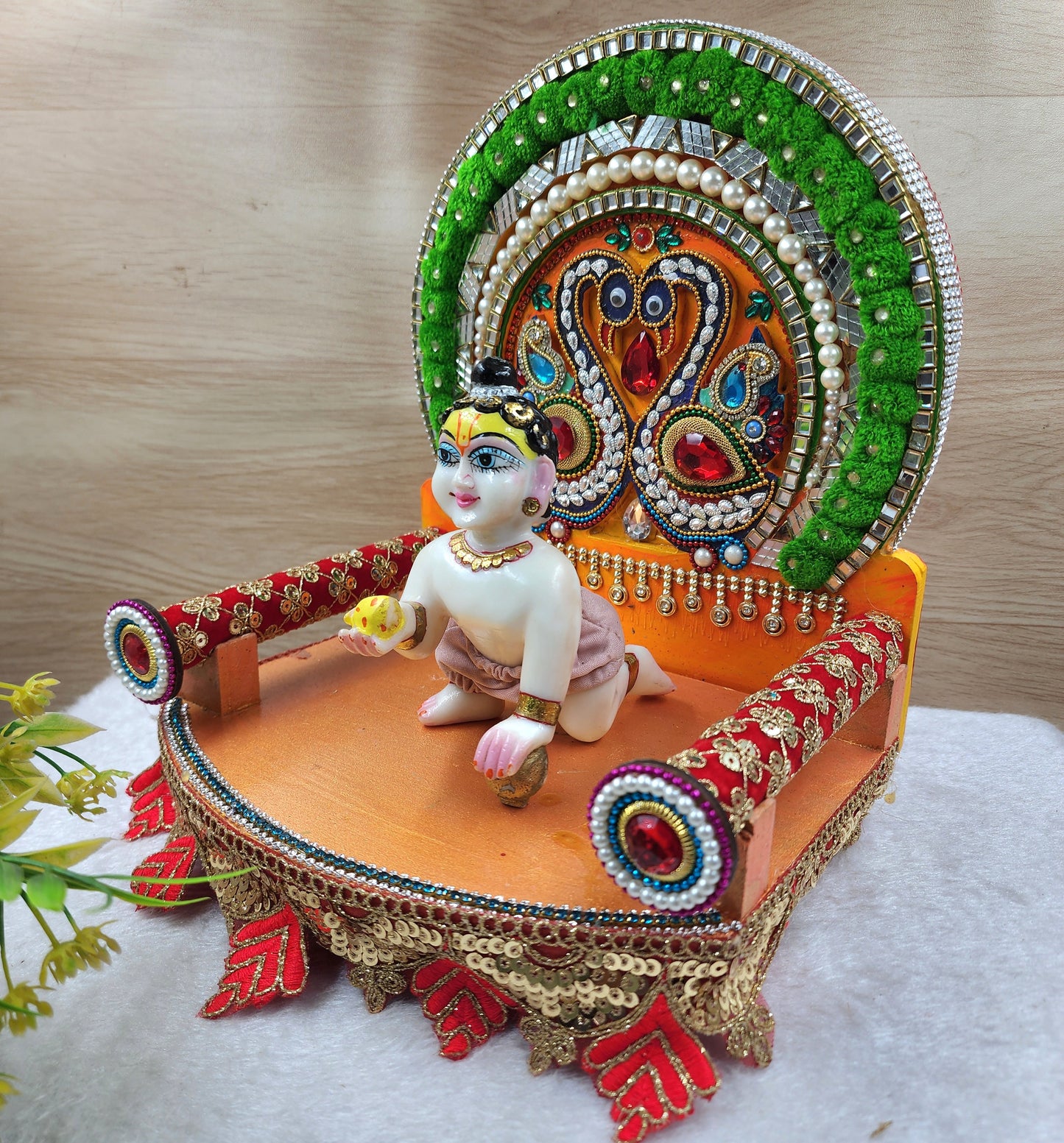 Janmashtami Special Fancy singhasan for laddu gopal ji , wooden material