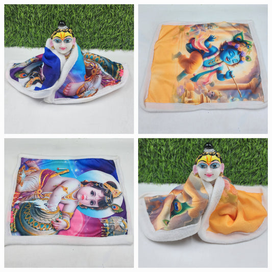 Krishna pic blanket for laddu gopal ji pack of 2 random prints