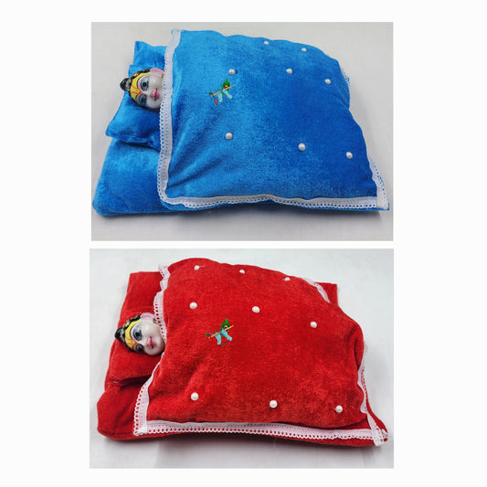 Plain shneel bister for laddu gopal ji  pack of 2 size [ 0-6] Random colours.