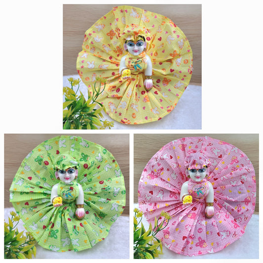 Summer special Teddy prints cotton dress  pack of 3 [ random colours and prints ]