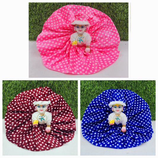 Laddu Gopal Dot style Gher Dress Pack of 3 [Random Color]