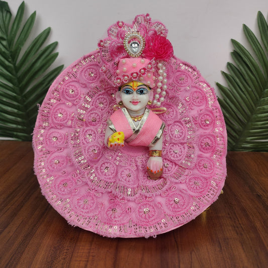 Cute pink Dress for laddu gopal ji with pagdi
