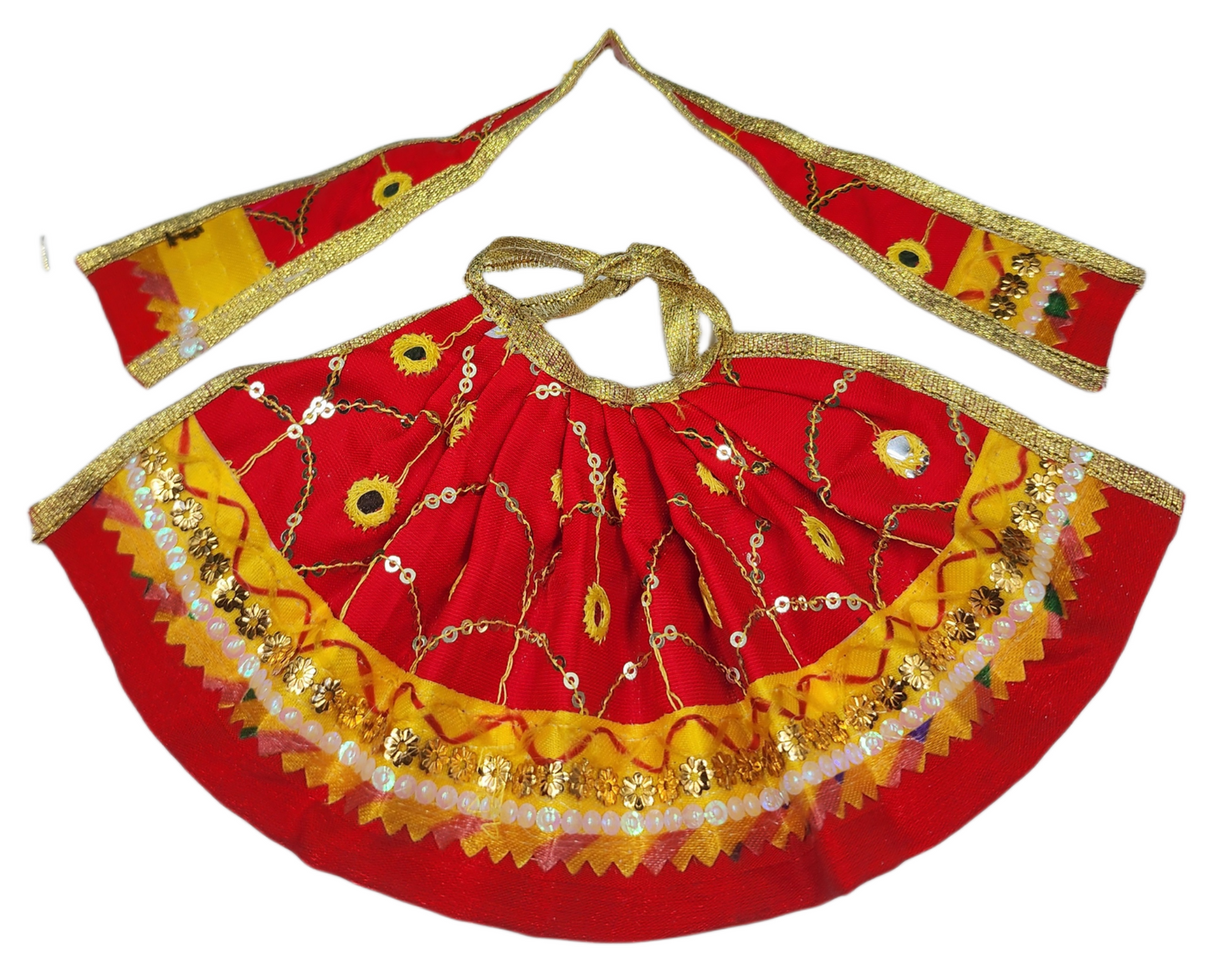 Beautiful readymade red dress for mata rani