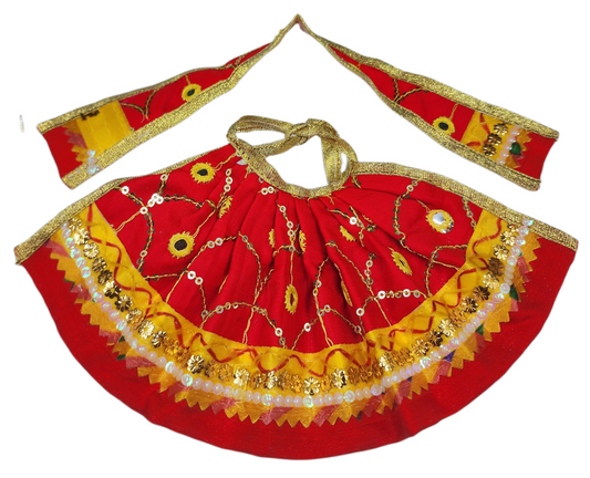 Beautiful readymade red dress for mata rani