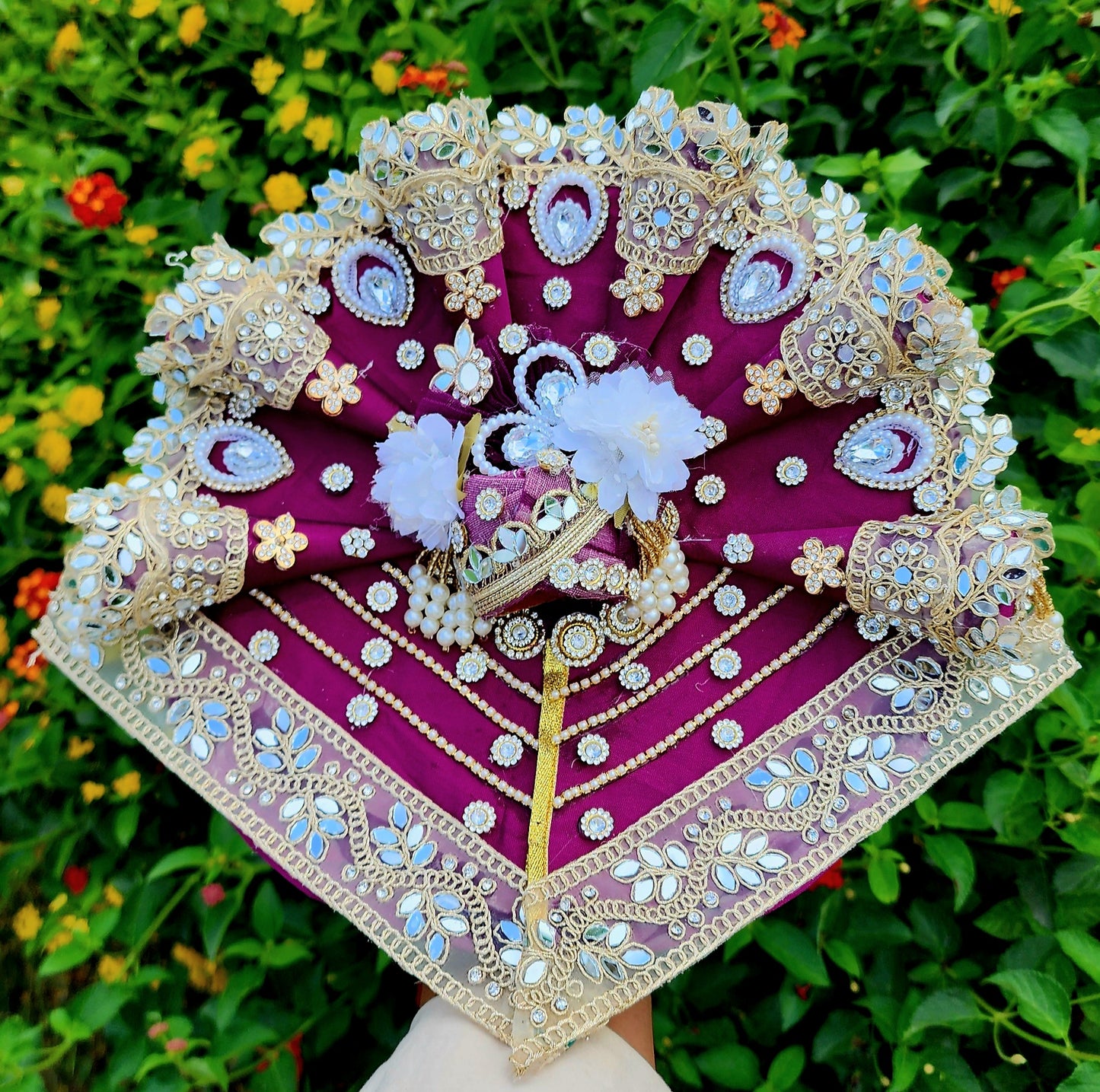 Wine Festive Special Heavy Dress for Laddu Gopal Ji