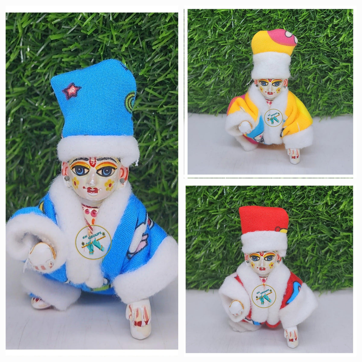 Laddu Gopal attach winter suit (Pack of 3) [Random Color]