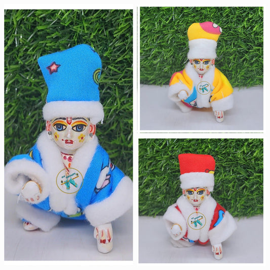 Laddu Gopal attach winter suit (Pack of 3) [Random Color]