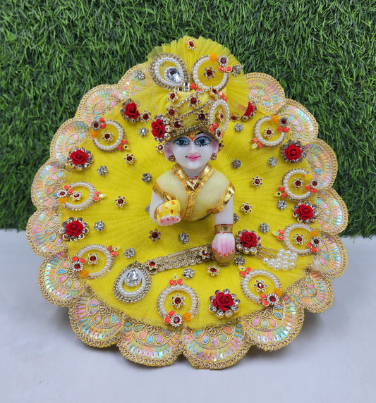 Lemon Red flower dress for laddu gopal ji