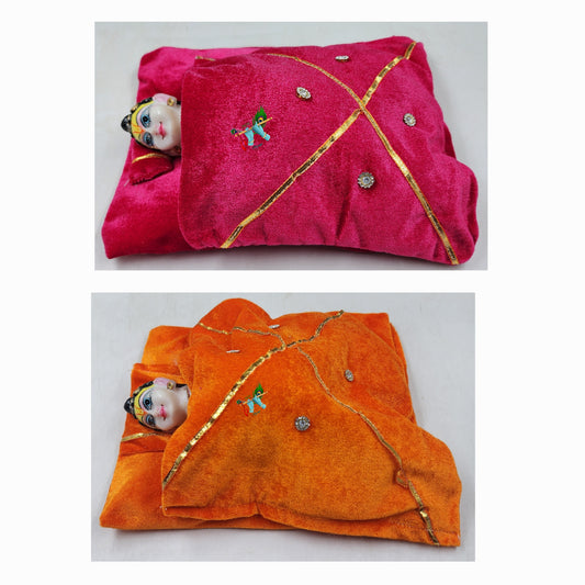 Unique winter bister for laddu gopal ji pack of 2 size[0-6] Random colour