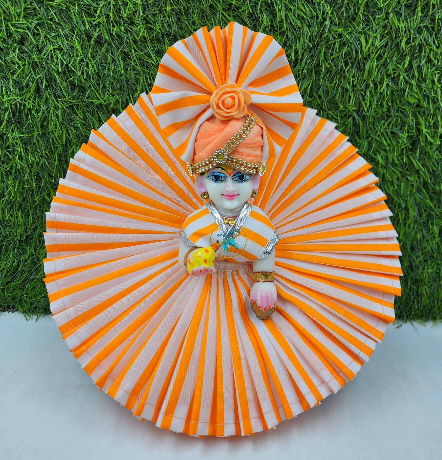 Peach White Premium Summer Dress for laddu gopal ji