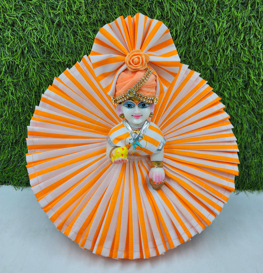 Peach White Premium Summer Dress for laddu gopal ji