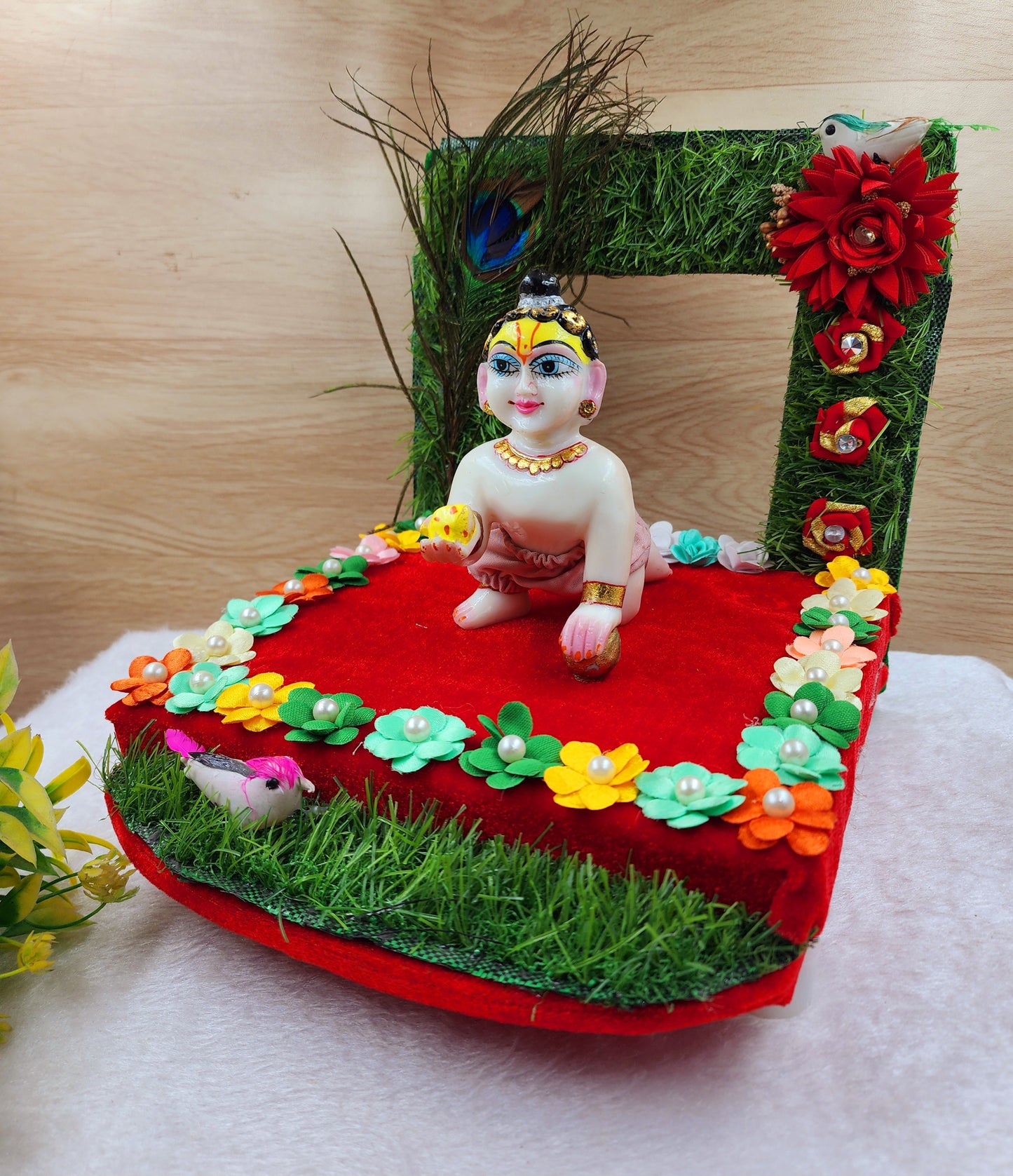 Beautiful Garden style singhasan for laddu gopal ji