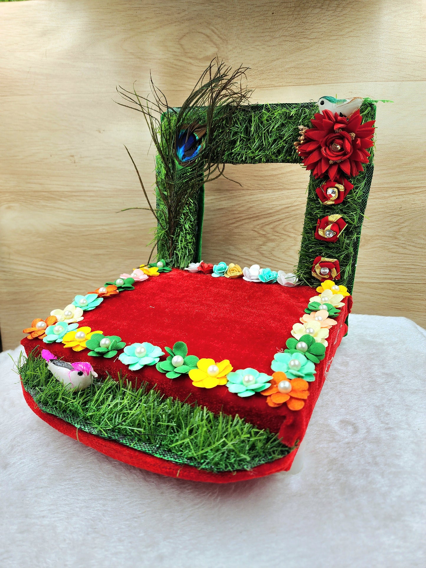 Beautiful Garden style singhasan for laddu gopal ji