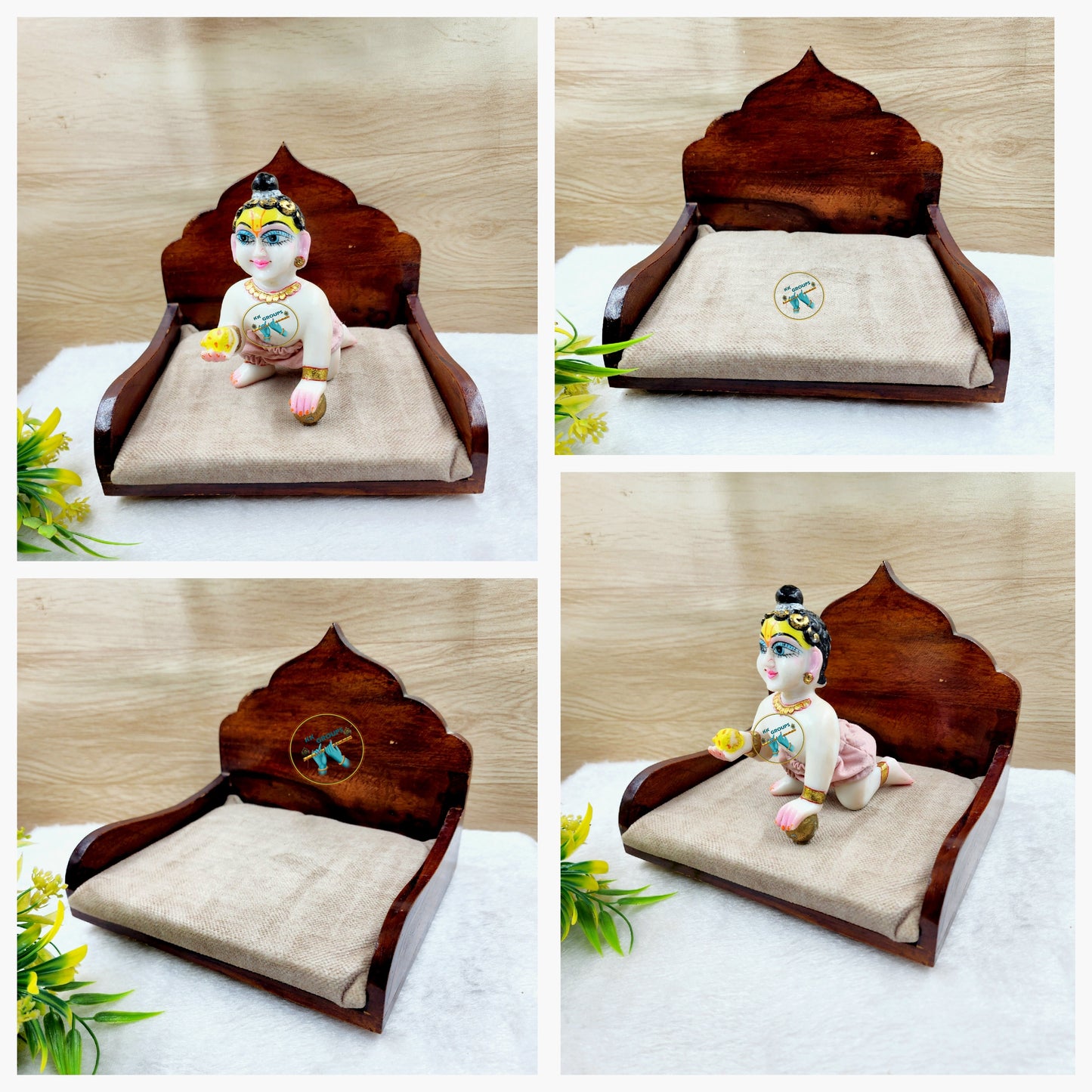 Beautiful singhasan with soft gaddi for laddu gopal ji