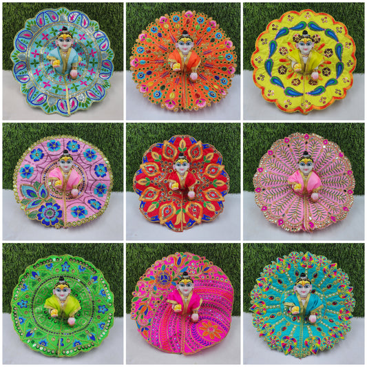 New unique 9pc Embroidery. For laddu gopal ji.  Random colours and prints .