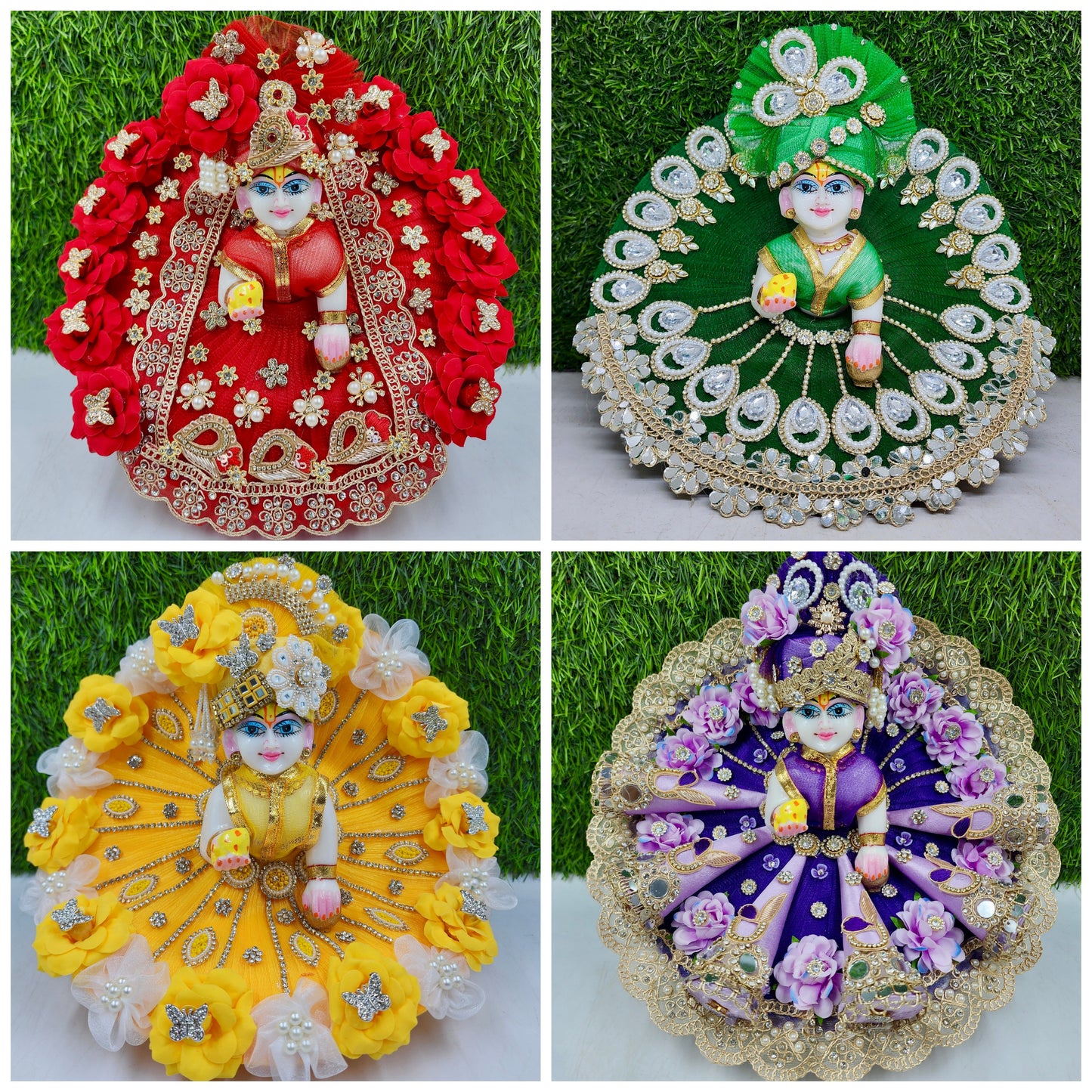 Wedding Special Combo Pack of 4 Heavy Dresses With Pagdi