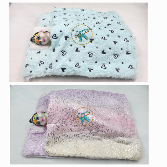 Soft fabric winter bister for laddu Gopal ji pack of 2 size [0-6] Random colour and prints