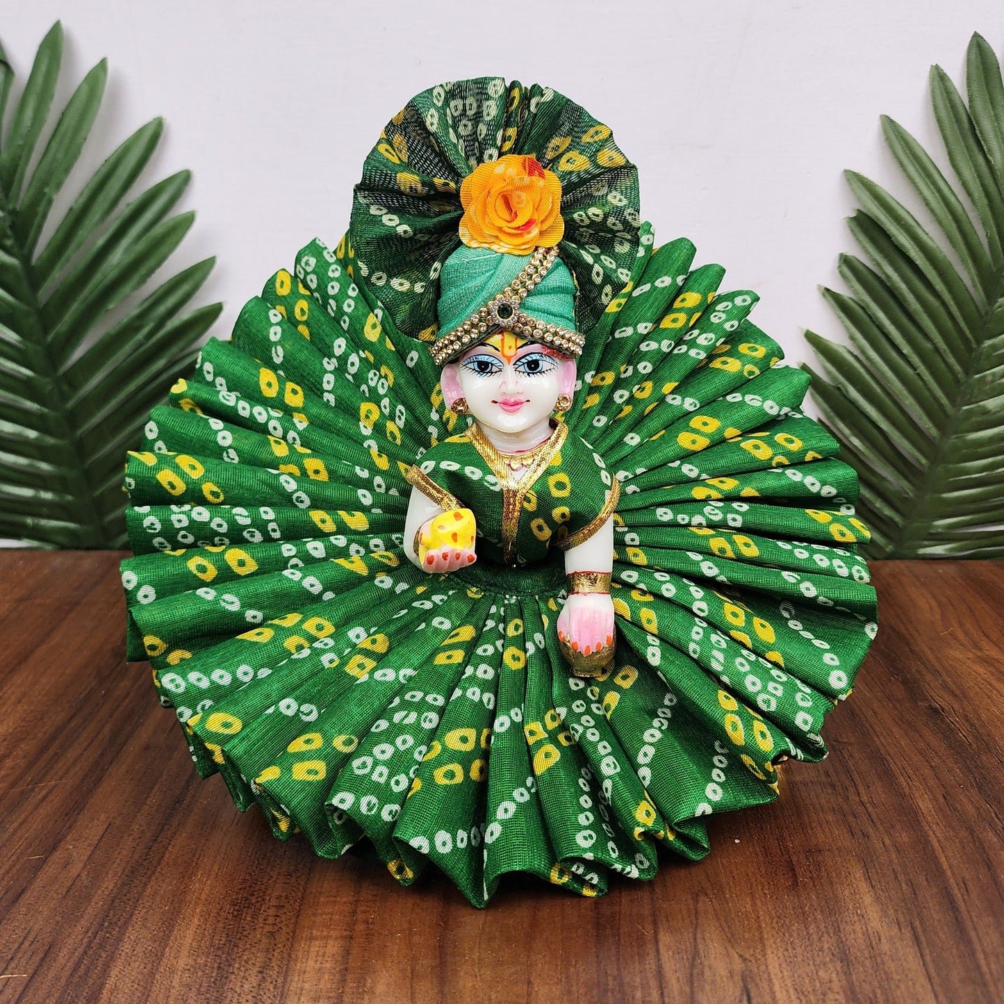 Green bandhej Premium Summer Dress for laddu gopal ji