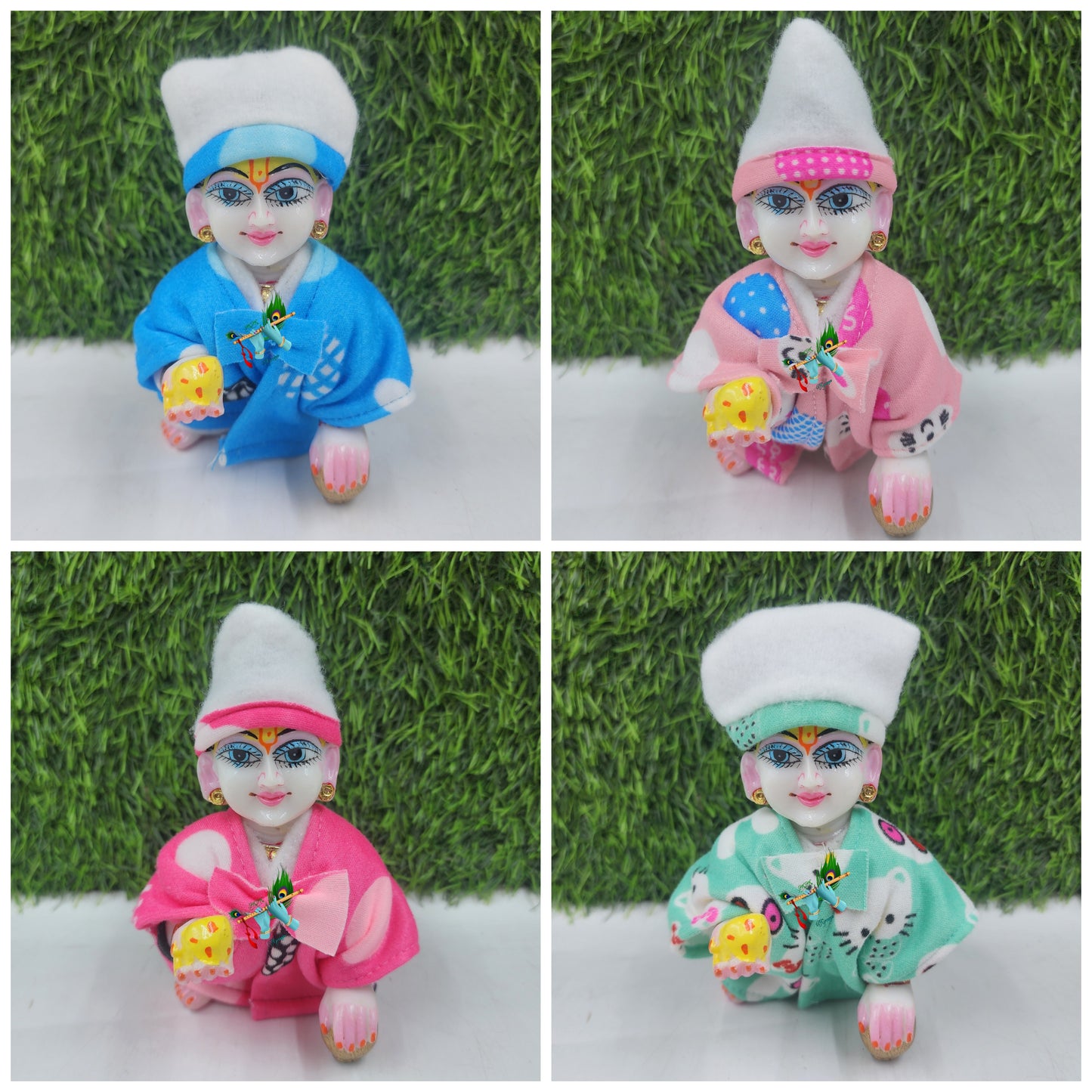 Laddu Gopal Nutan jacket Suit Pack of 4 [Random Color]