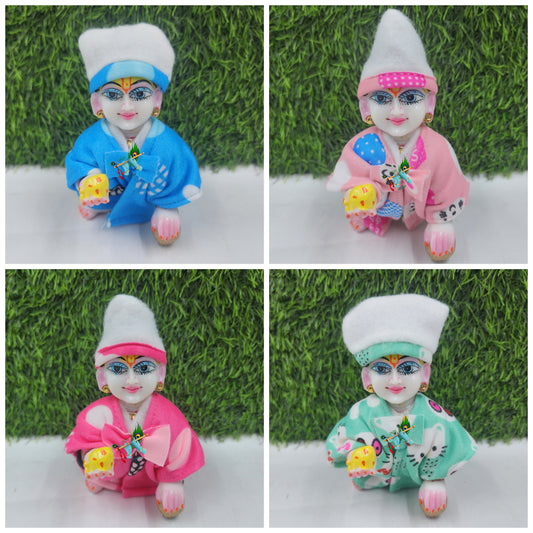Laddu Gopal Nutan jacket Suit Pack of 4 [Random Color]