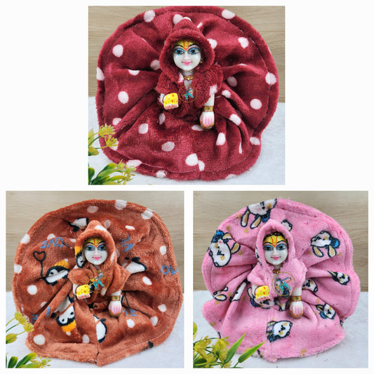Winter Special Furnello Frock Pack of 3 ( Random color and print )