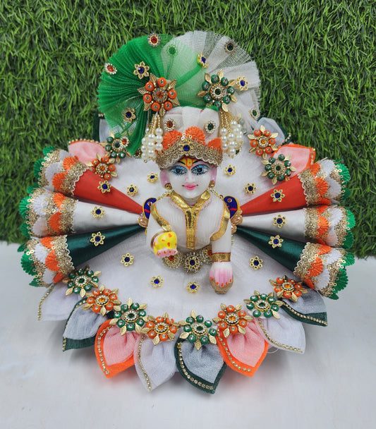 Tricolour Cone Heavy Dress for Laddu Gopal Ji