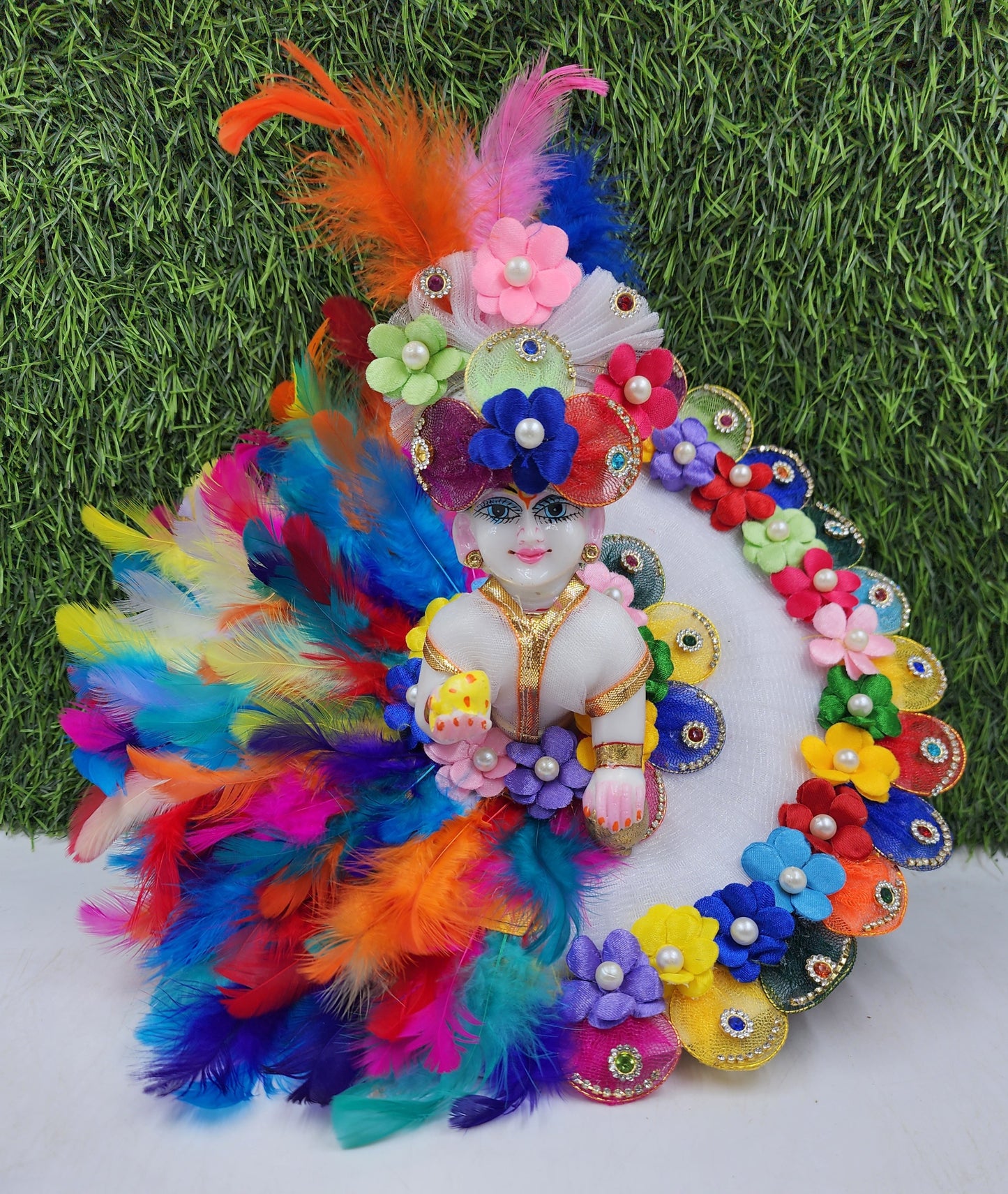 Multi feather dress for laddu gopal ji