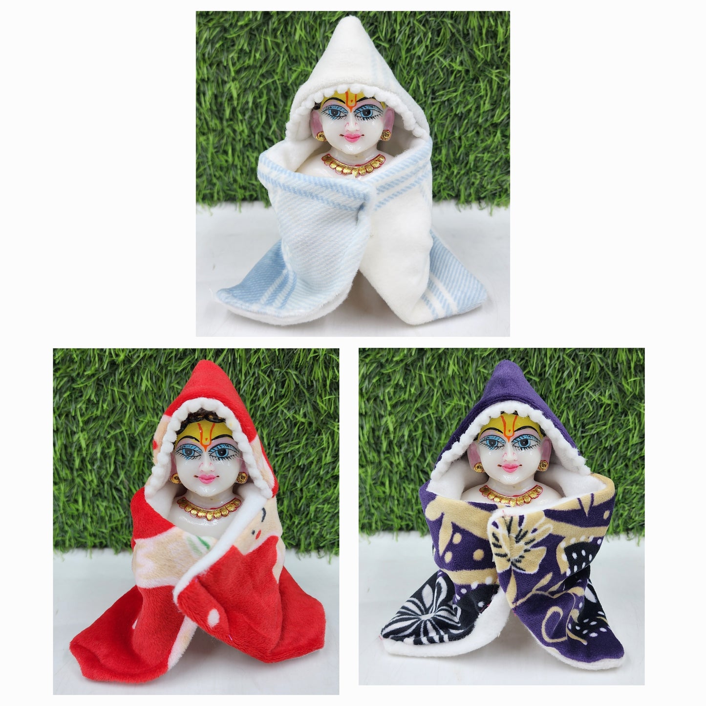 Laddu Gopal ji Nutan Shawl Ponhu Pack of 3 [Random Color and prints]