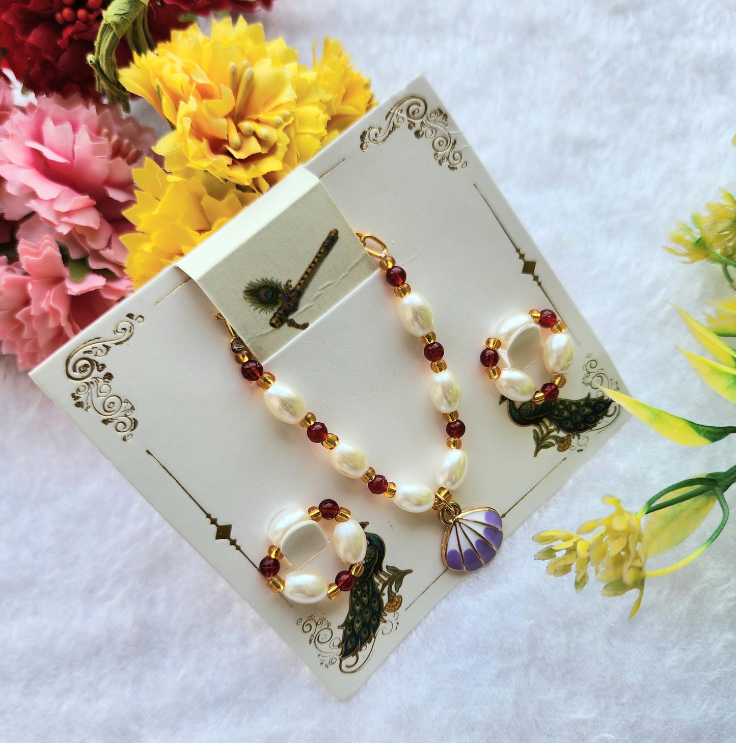 Premium mala with kangan  for laddu gopal ji Size [1-6] pack of 1 set for random colours