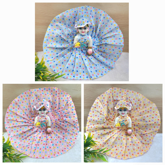 Premium summer  dress (pack of 3) for laddu gopal ji Random colour