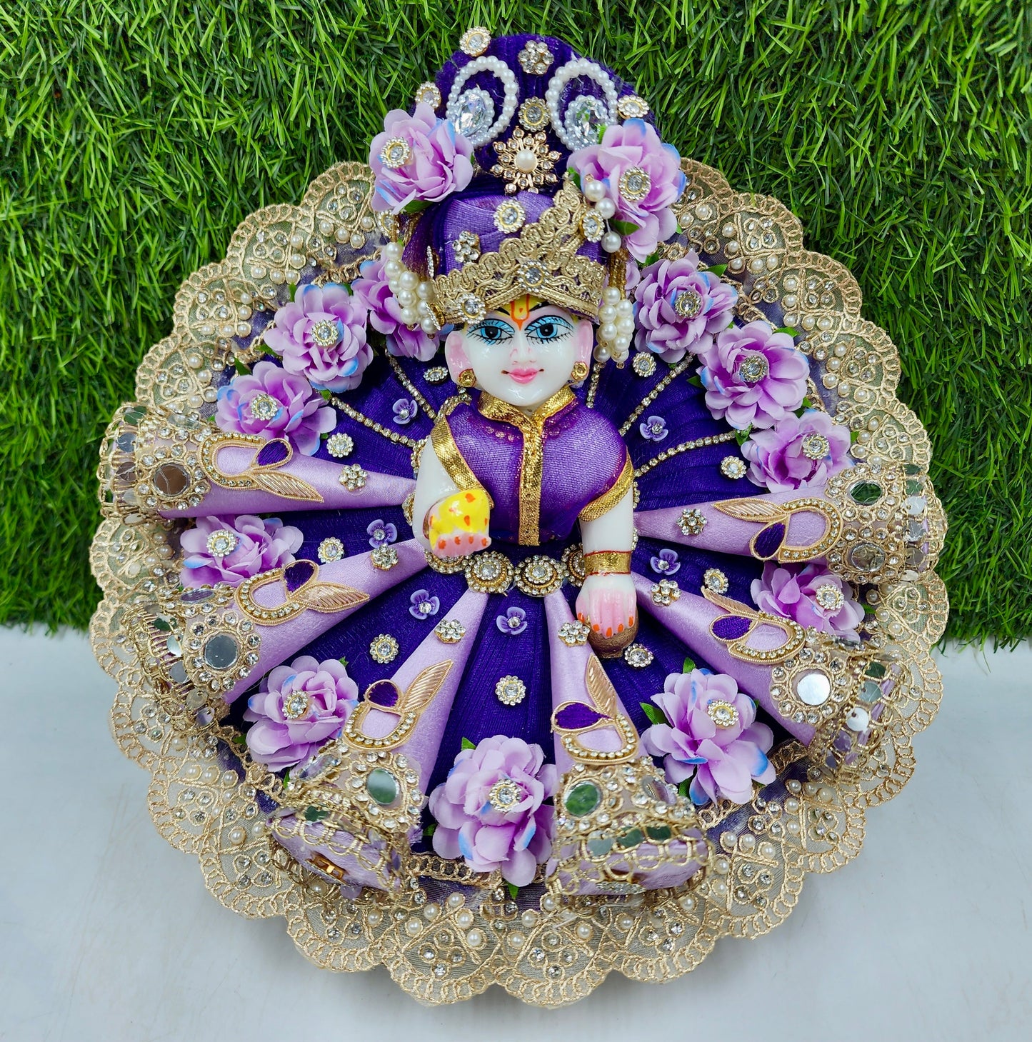 Unique Cone Dress for laddu gopal ji with pagdi