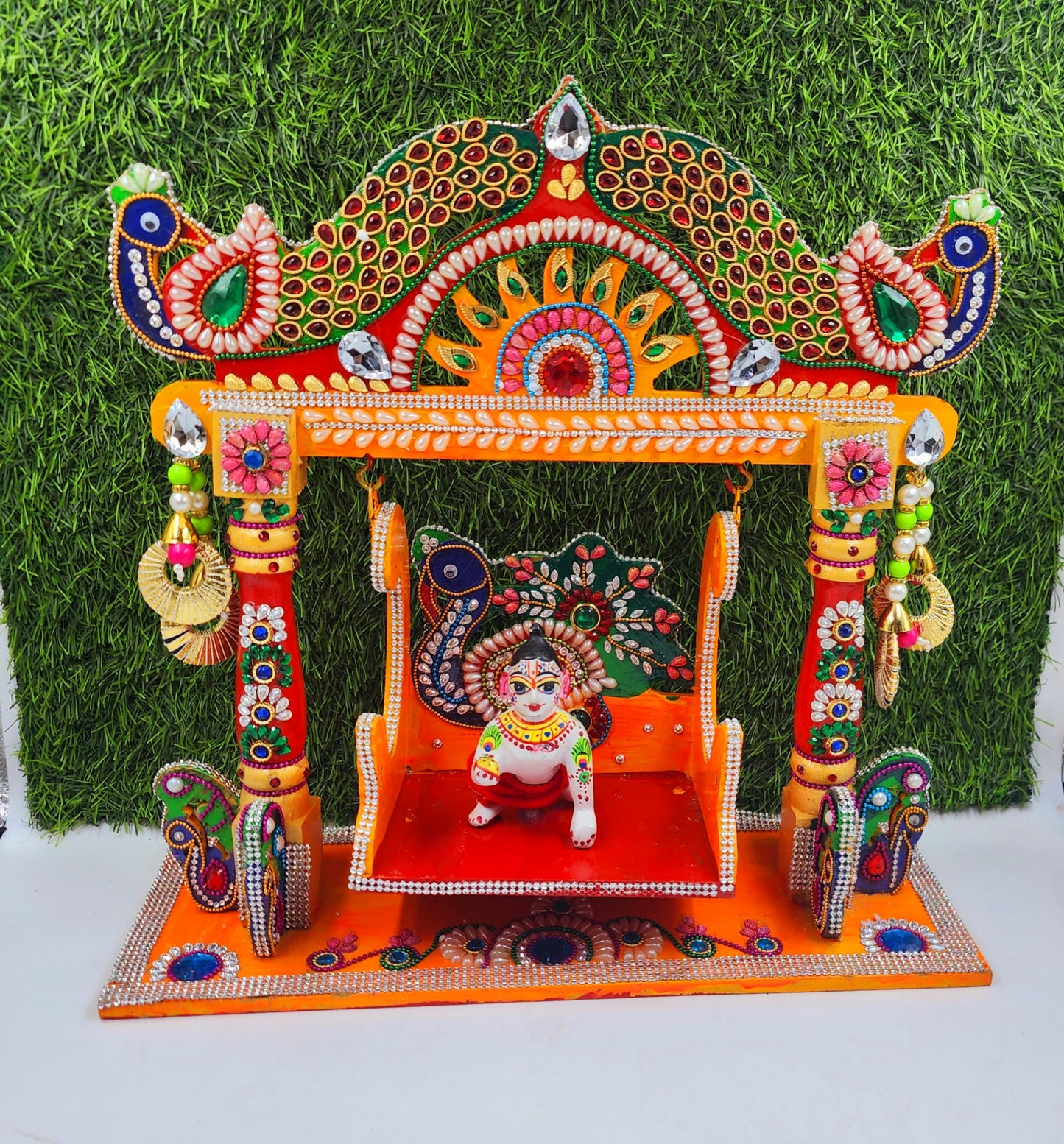 Heavy Designer Jhula For Laddu gopal ji { box packing }