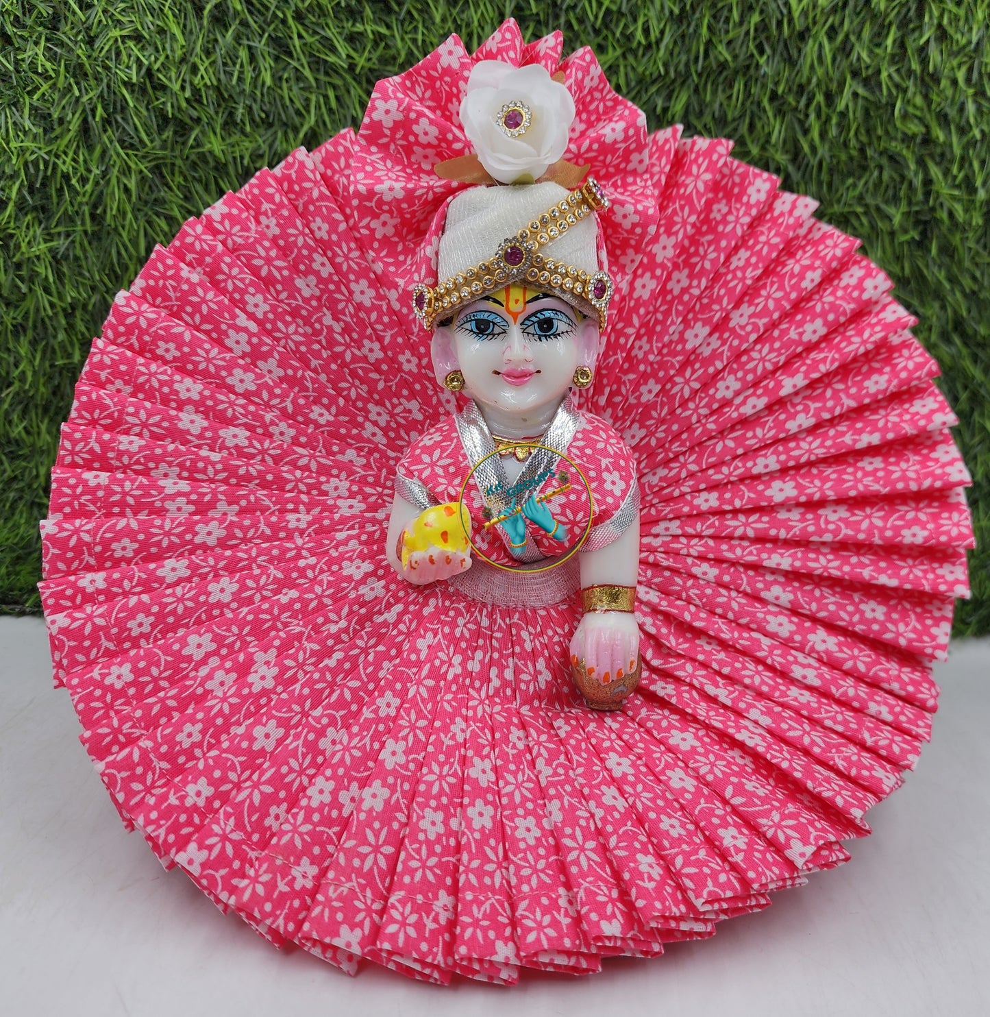Pink flower Premium Summer Dress for laddu gopal ji