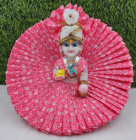 Pink flower Premium Summer Dress for laddu gopal ji