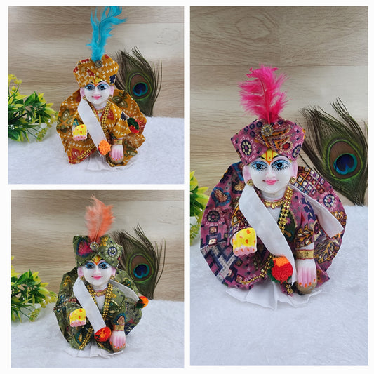 Laddu gopal sherwani type dhoti kurta .pack of 3 . Size [ 0-6 ].