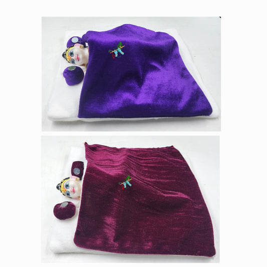 Premium shaneel bister for laddu gopal ji. Pack of 2 Size[ 0-6 ] [random colour]