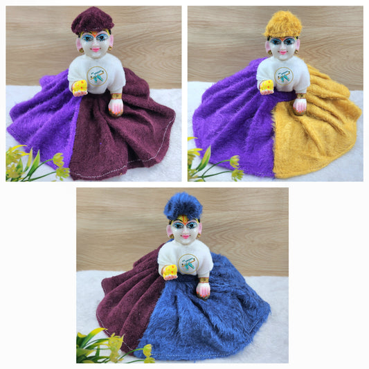 Winter Special Double Shade Dress for laddu gopal ji pack of 3