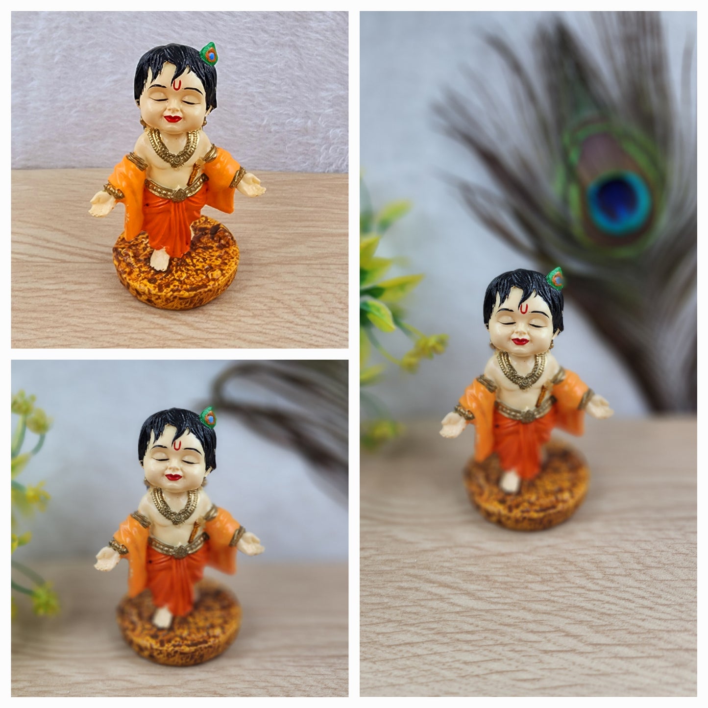 Skin Bal Gopal Ji Idol – Perfect for Home Decor and Puja (4 inch) [ pack of 1 ]
