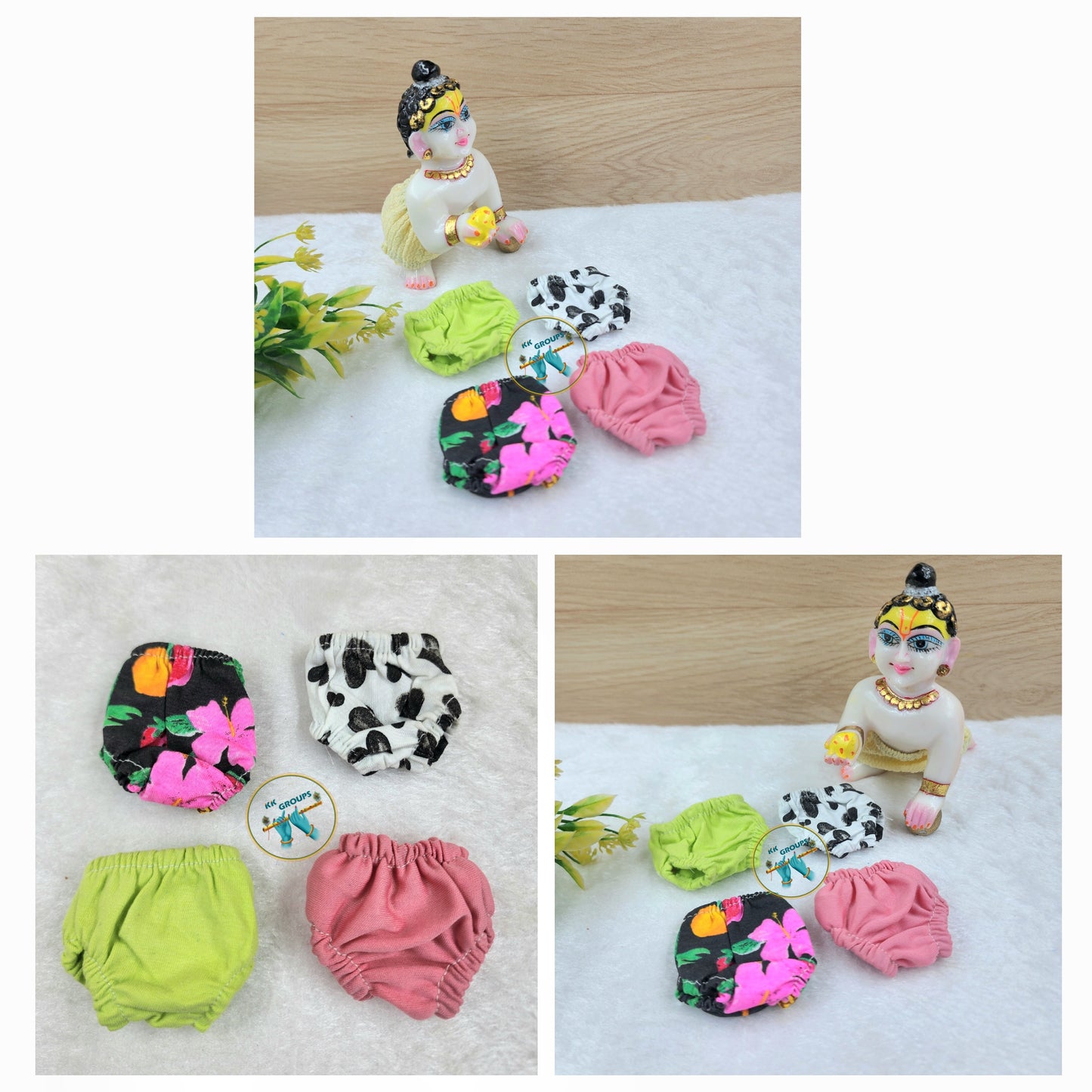 Summer Special nappy (pack of 4) for laddu gopal ji random colours and prints