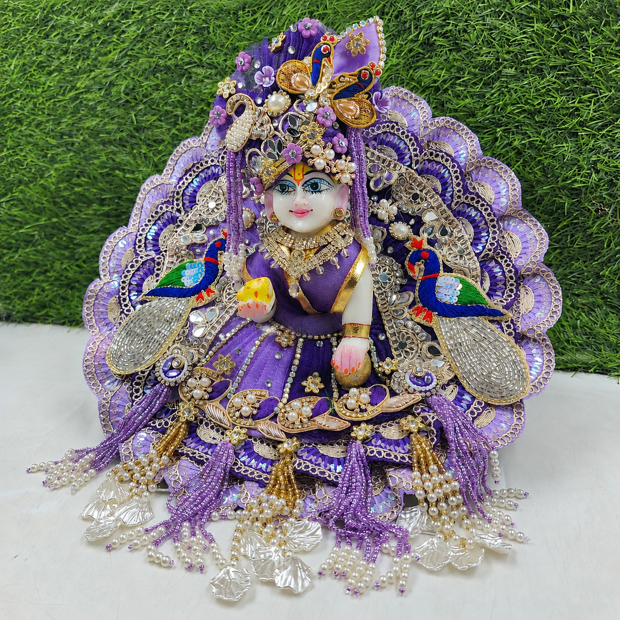 Janmashtami Special Lavender purple heavy dress for laddu gopal ji