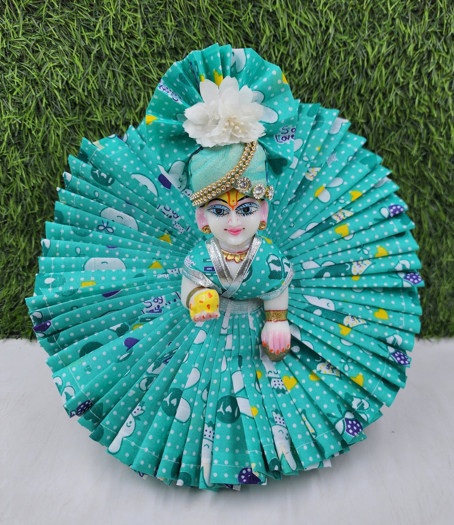 Green Premium Summer Dress for laddu gopal ji