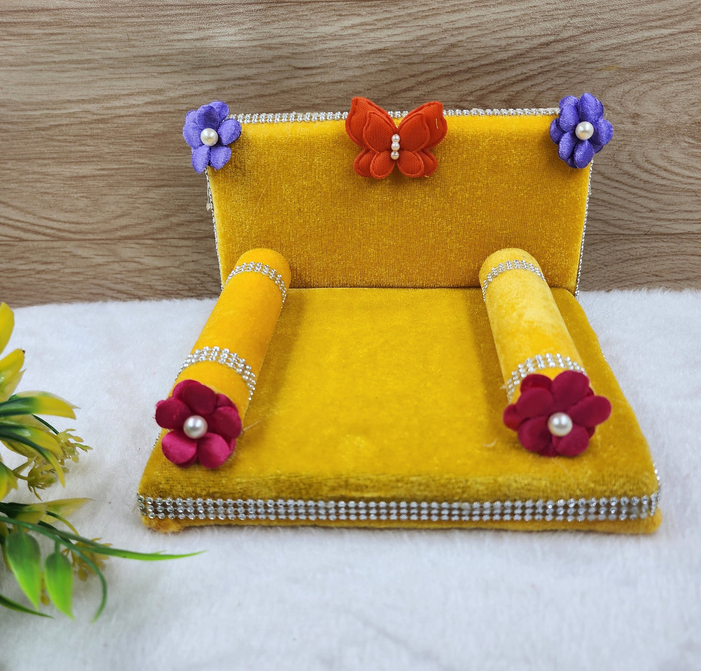 Beautiful singhasan for laddu gopal ji colour [ yellow  ]
