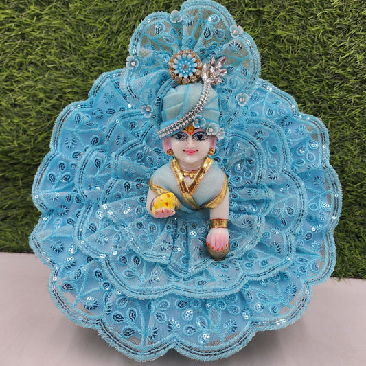 Beautiful Sky heavy lace dress for laddu gopal ji