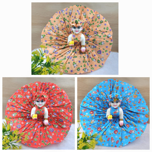 SUMMER SPECIAL TEDDY PRINTS COTTON DRESS [ PACK OF 3]RANDOM COLOURS AND PRINTS