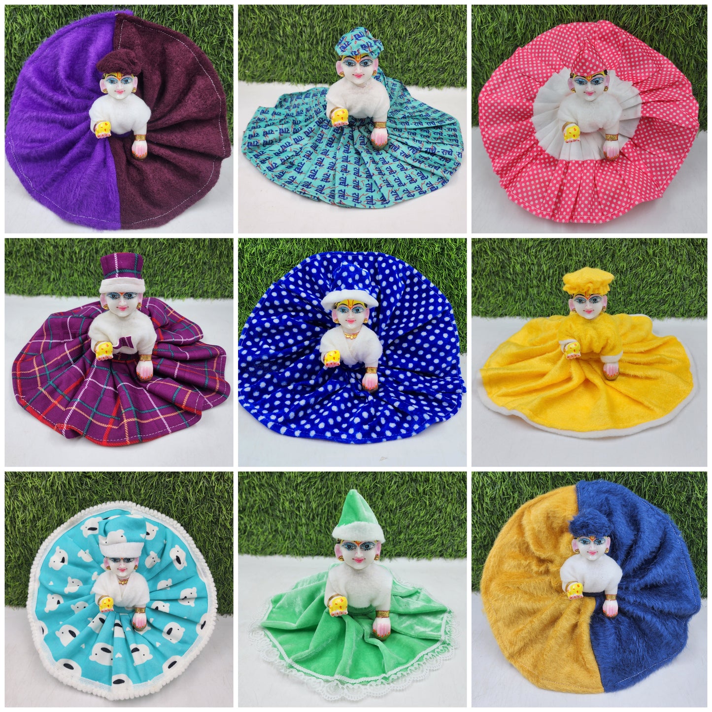 Winter Special Gher dress Combo Pack of 8+1 Free Dress (Random Color and design) size [ 0-6]