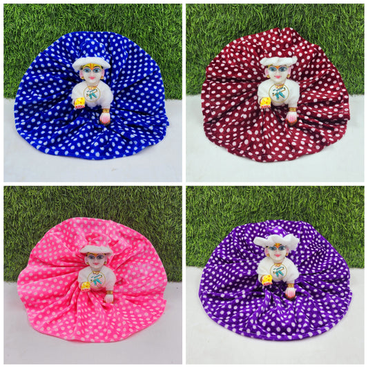Laddu Gopal Dot style Gher Dress Pack of 4 [Random Color]